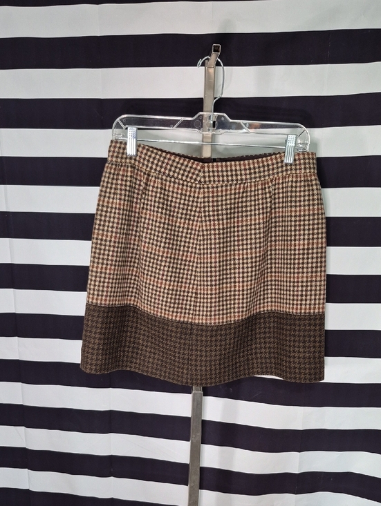 J. Crew Dresses & Skirts - J. Crew Cassic Two-Tone Houndstooth Mini Skirt - Brown/Tan